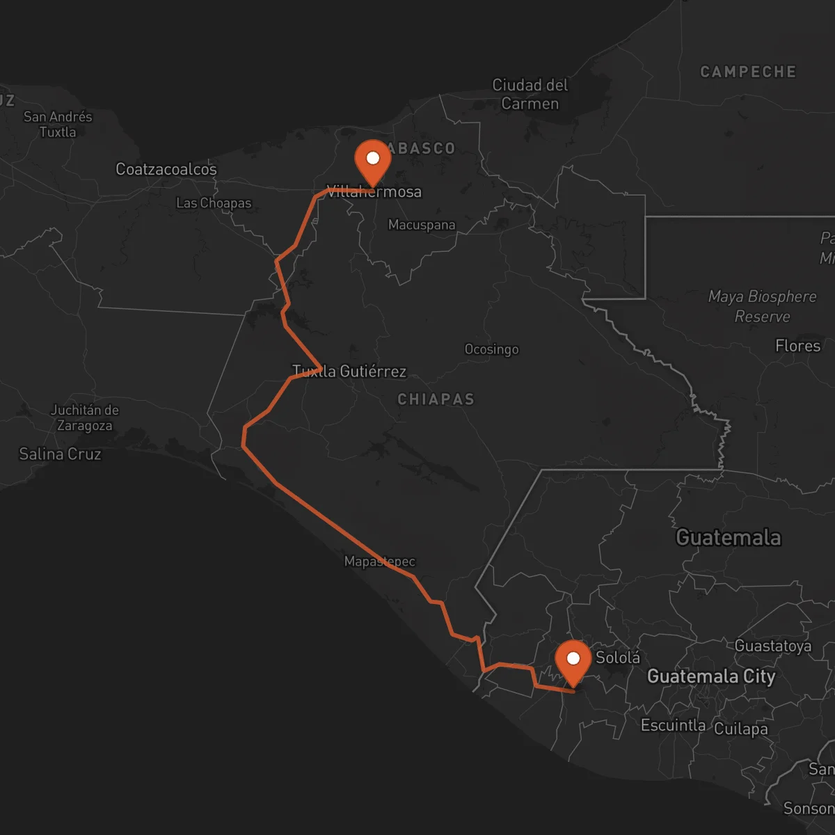 Ruta Mazatenango - Villahermosa