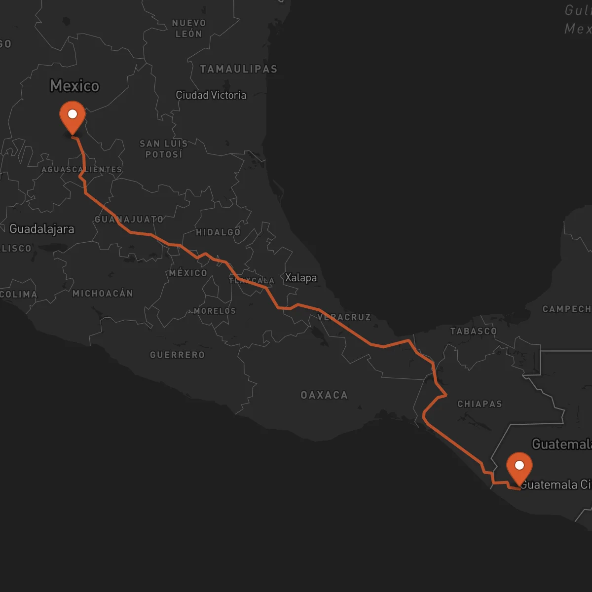 Ruta Zacatecas - Mazatenango