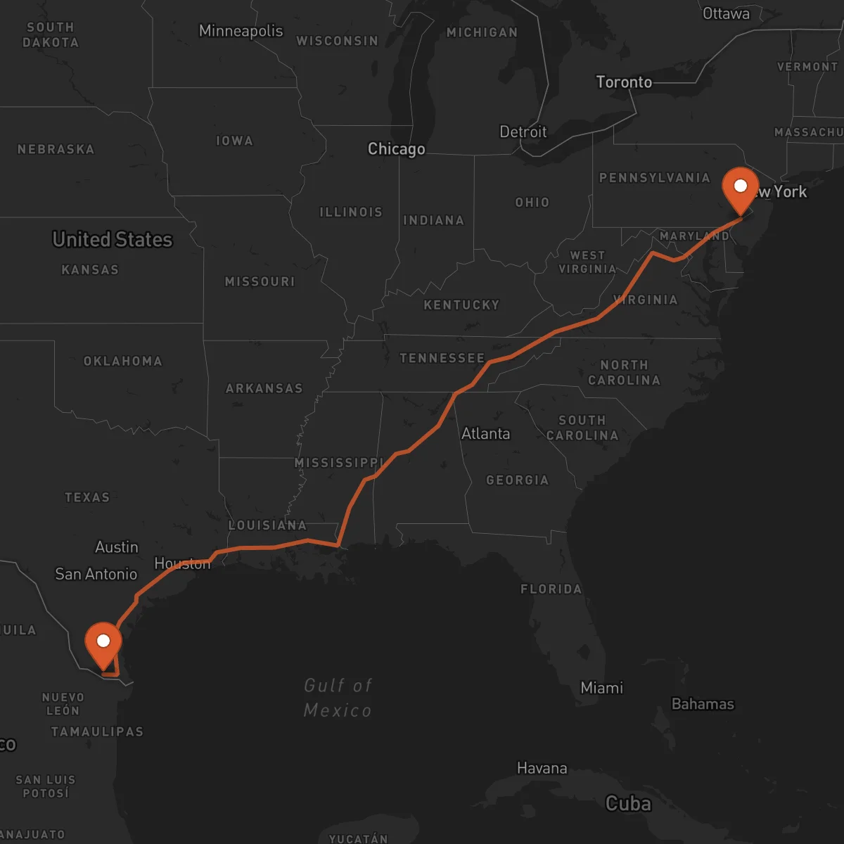 Ruta McAllen - Philadelphia