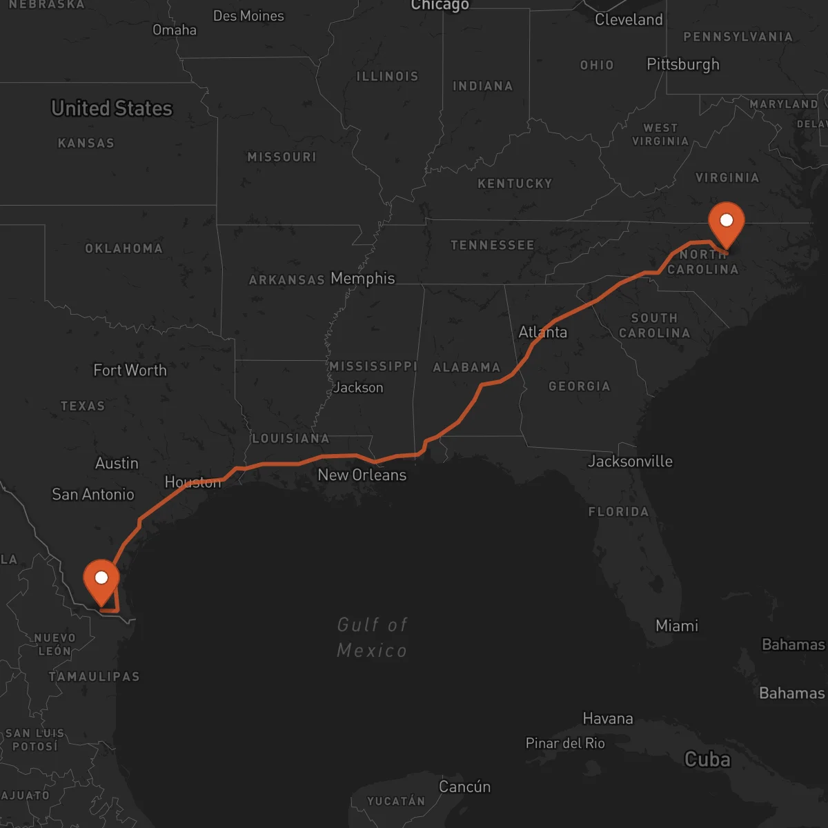 Ruta McAllen - Raleigh