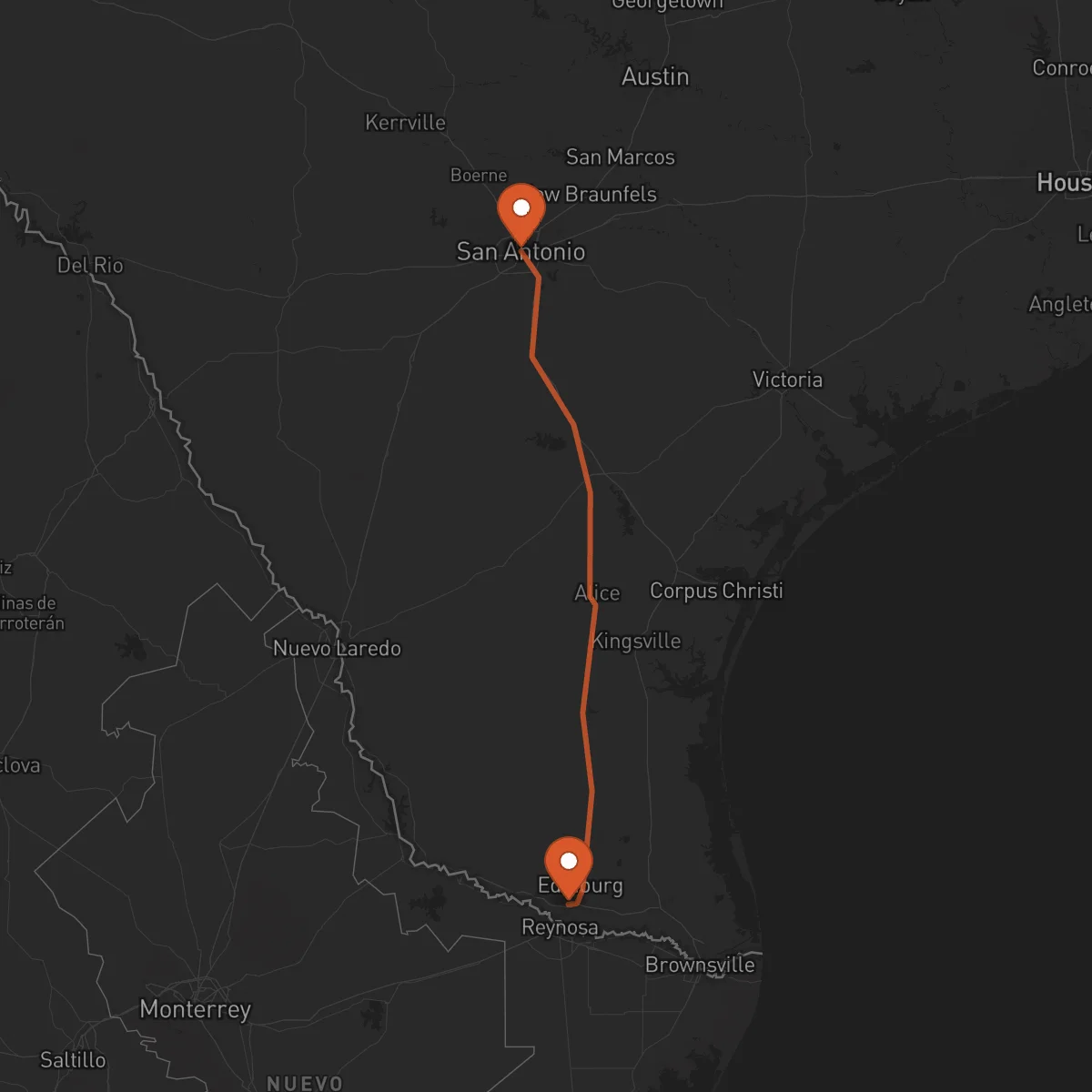 Ruta McAllen - San Antonio