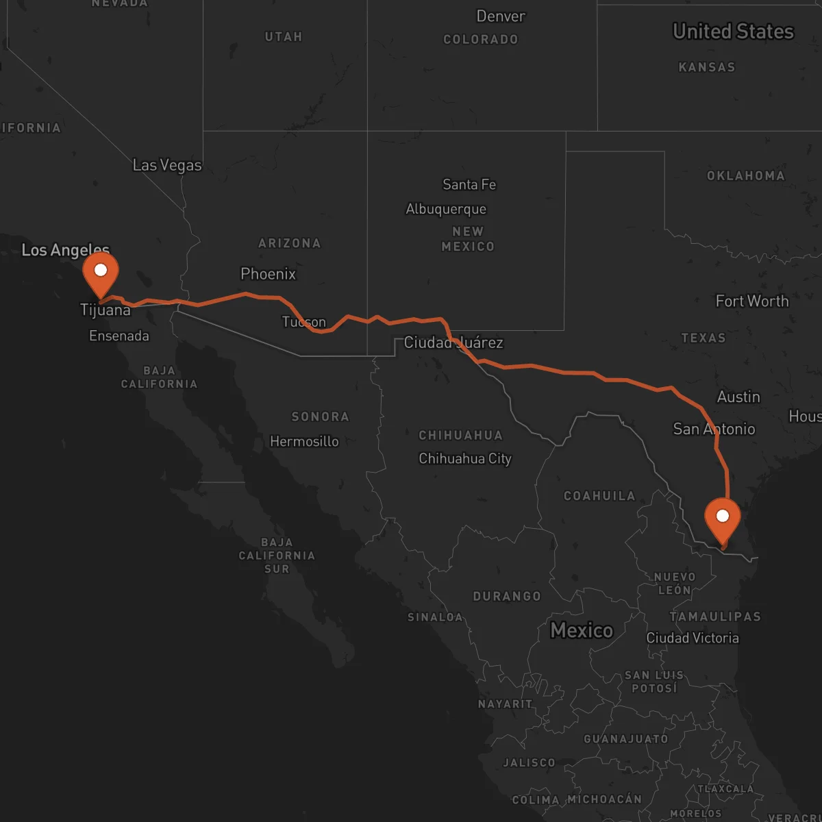 Ruta McAllen - San Diego