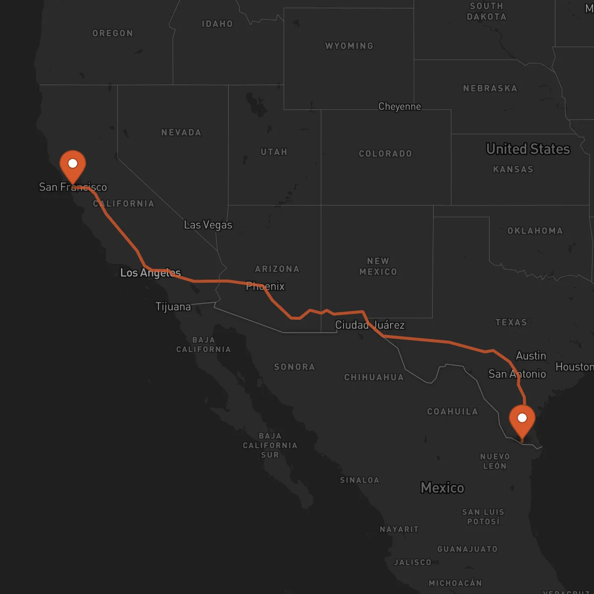 Ruta McAllen - San Francisco