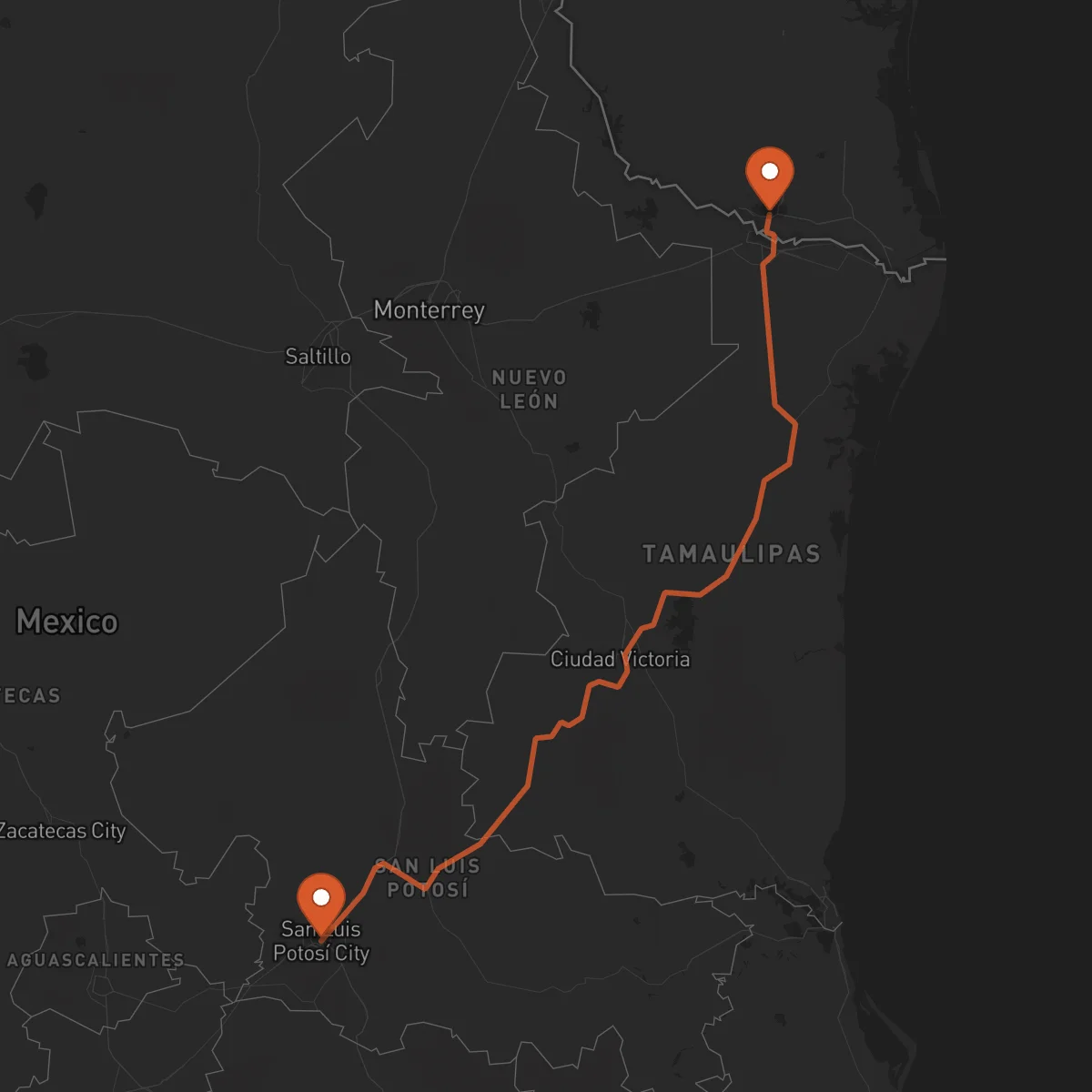 Ruta San Luis Potosí - McAllen