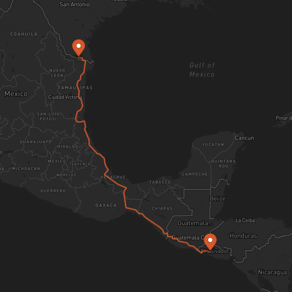 Ruta San Salvador - McAllen