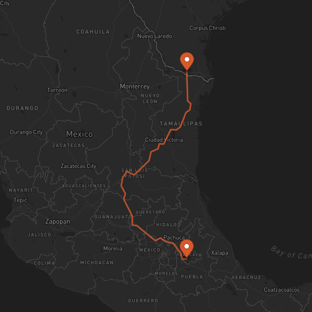 Ruta McAllen - Tlaxcala