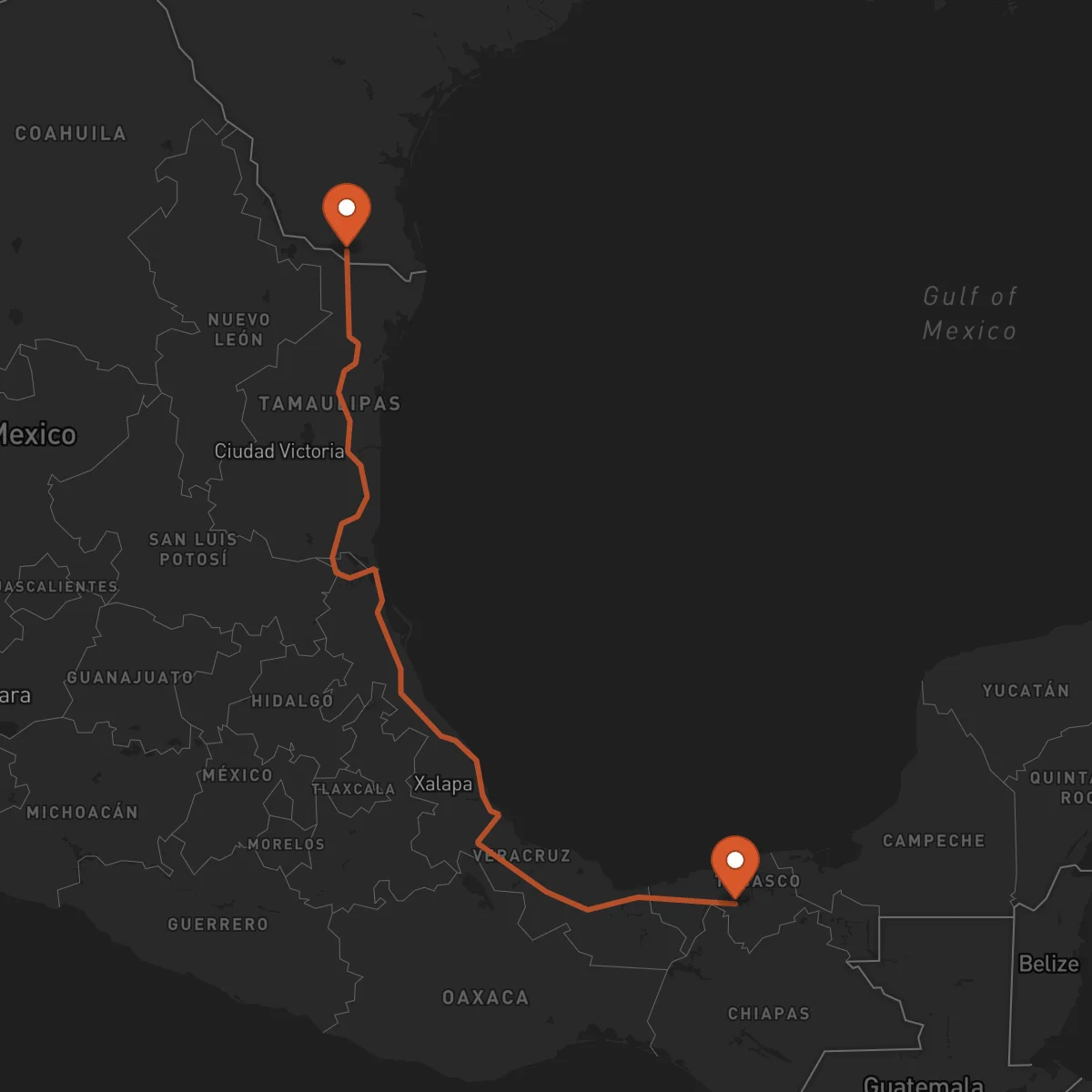 Ruta McAllen - Villahermosa