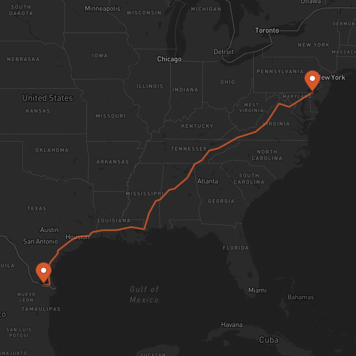 Ruta McAllen - Wilmington
