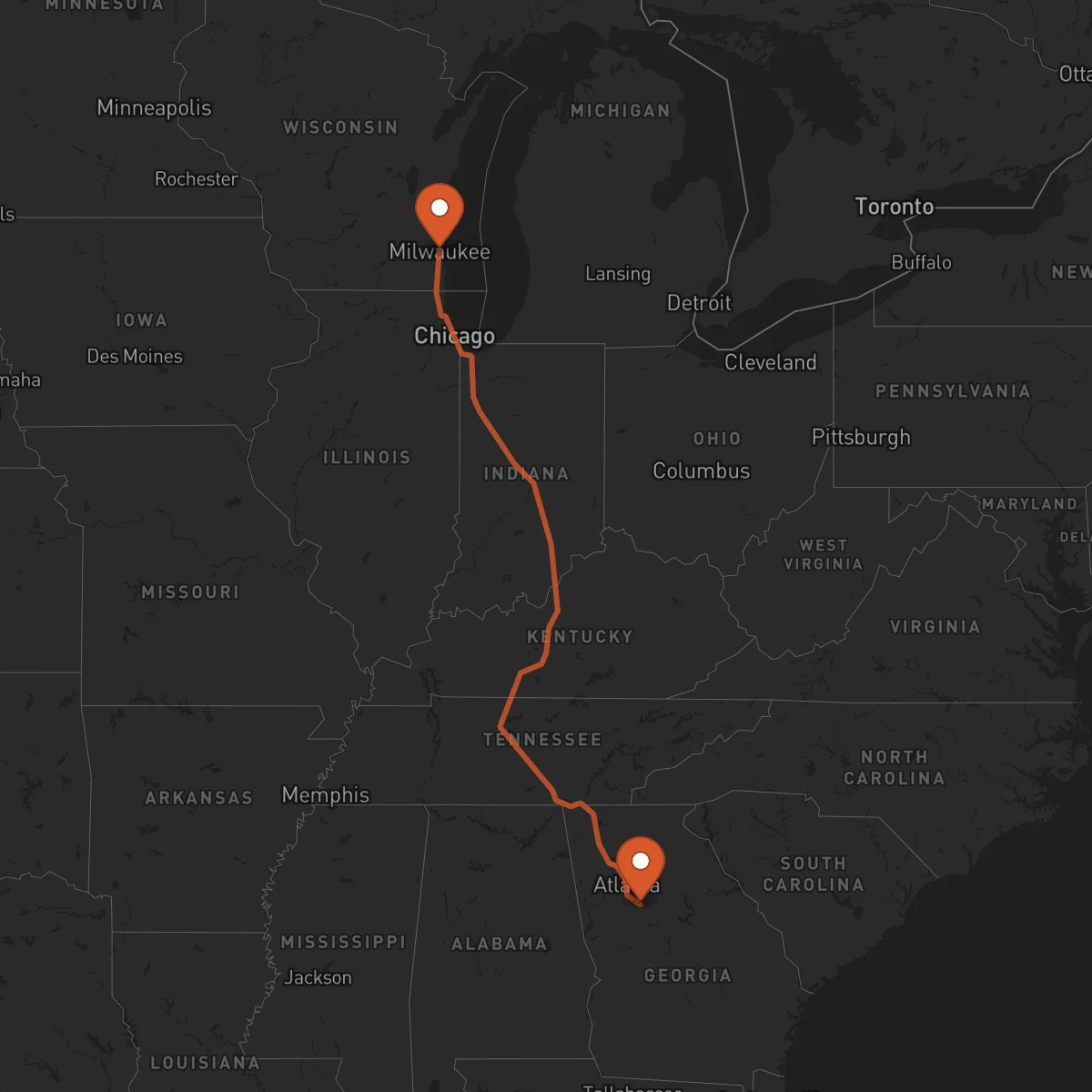 Ruta Milwaukee - McDonough