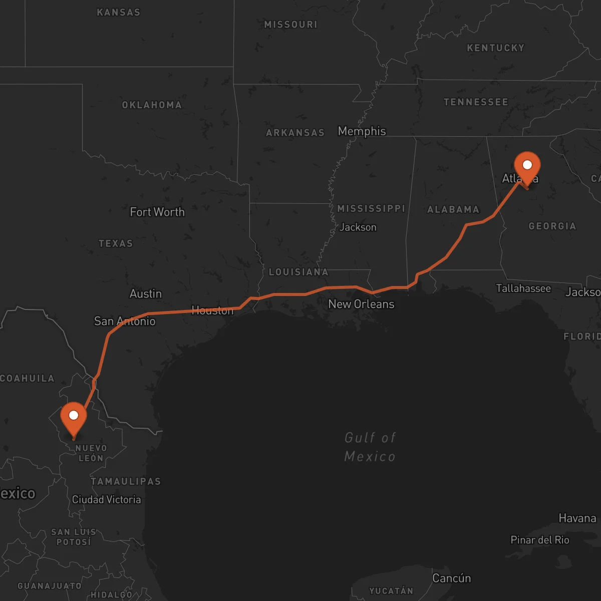 Ruta Monterrey - McDonough