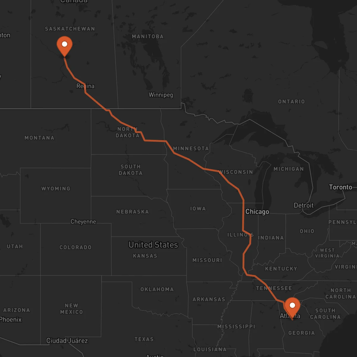 Ruta Saskatoon - McDonough