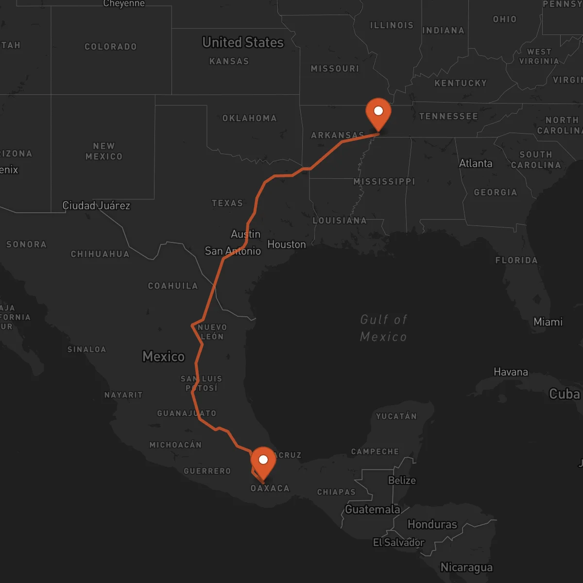 Ruta Memphis - Oaxaca de Juárez