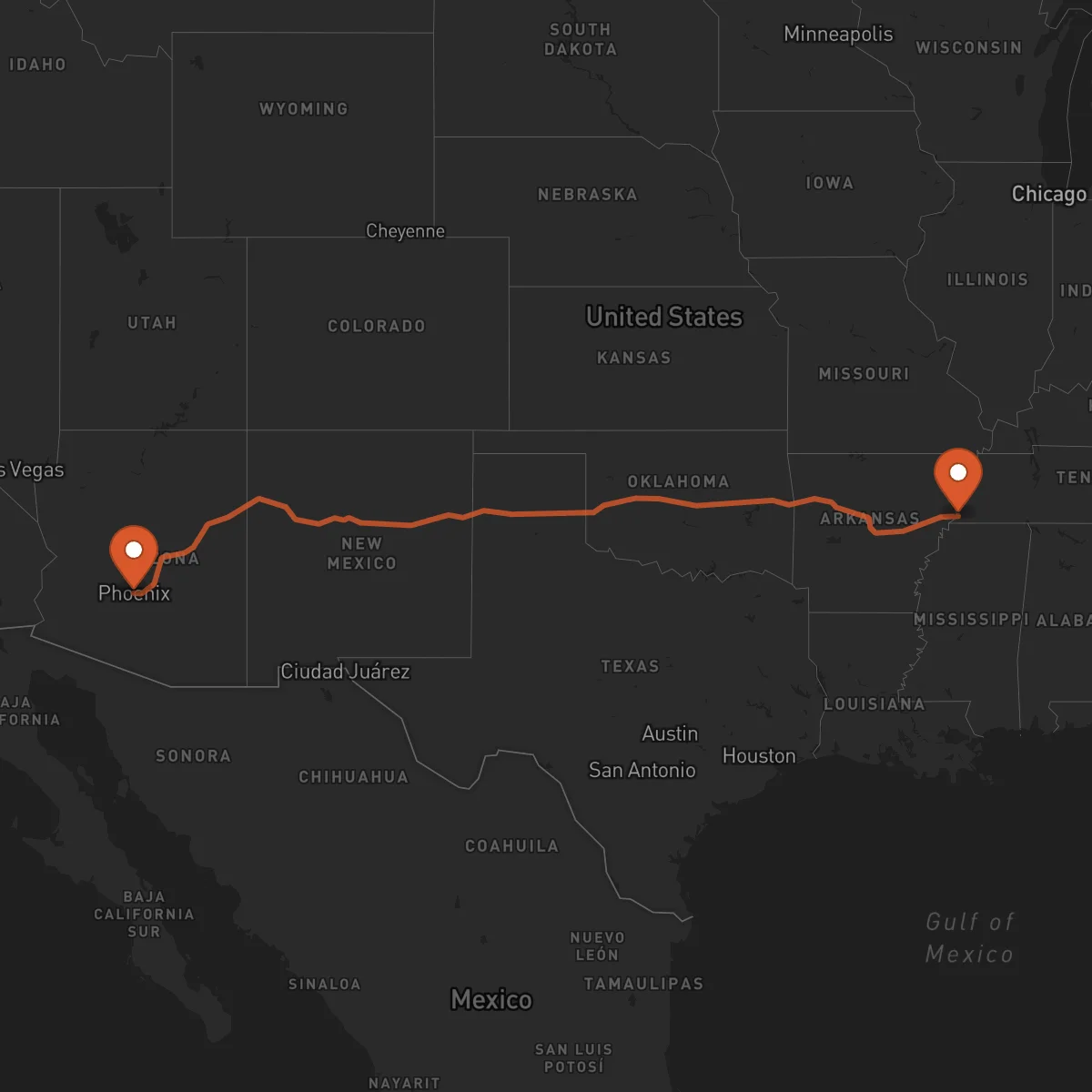 Ruta Memphis - Phoenix