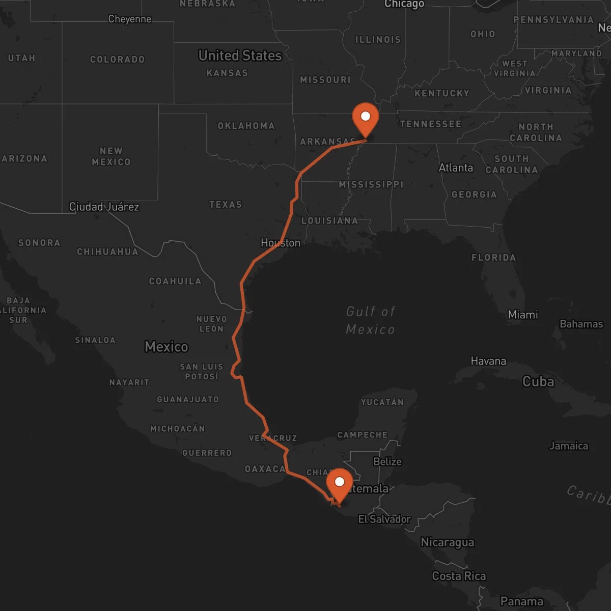 Ruta Memphis - Retalhuleu