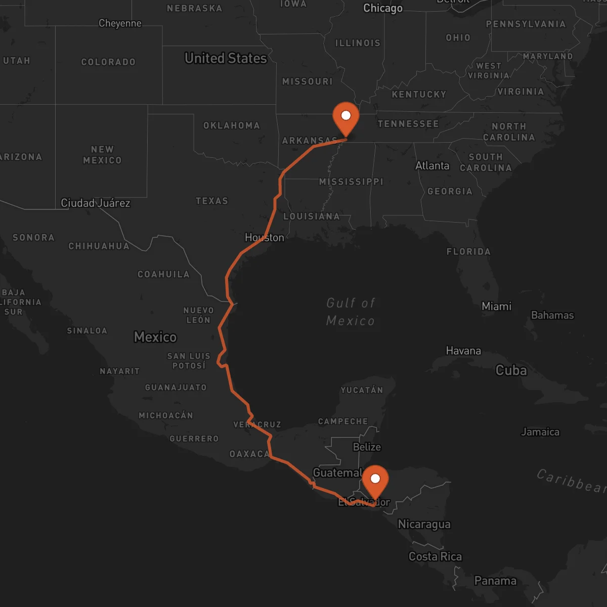 Ruta San Francisco Gotera - Memphis