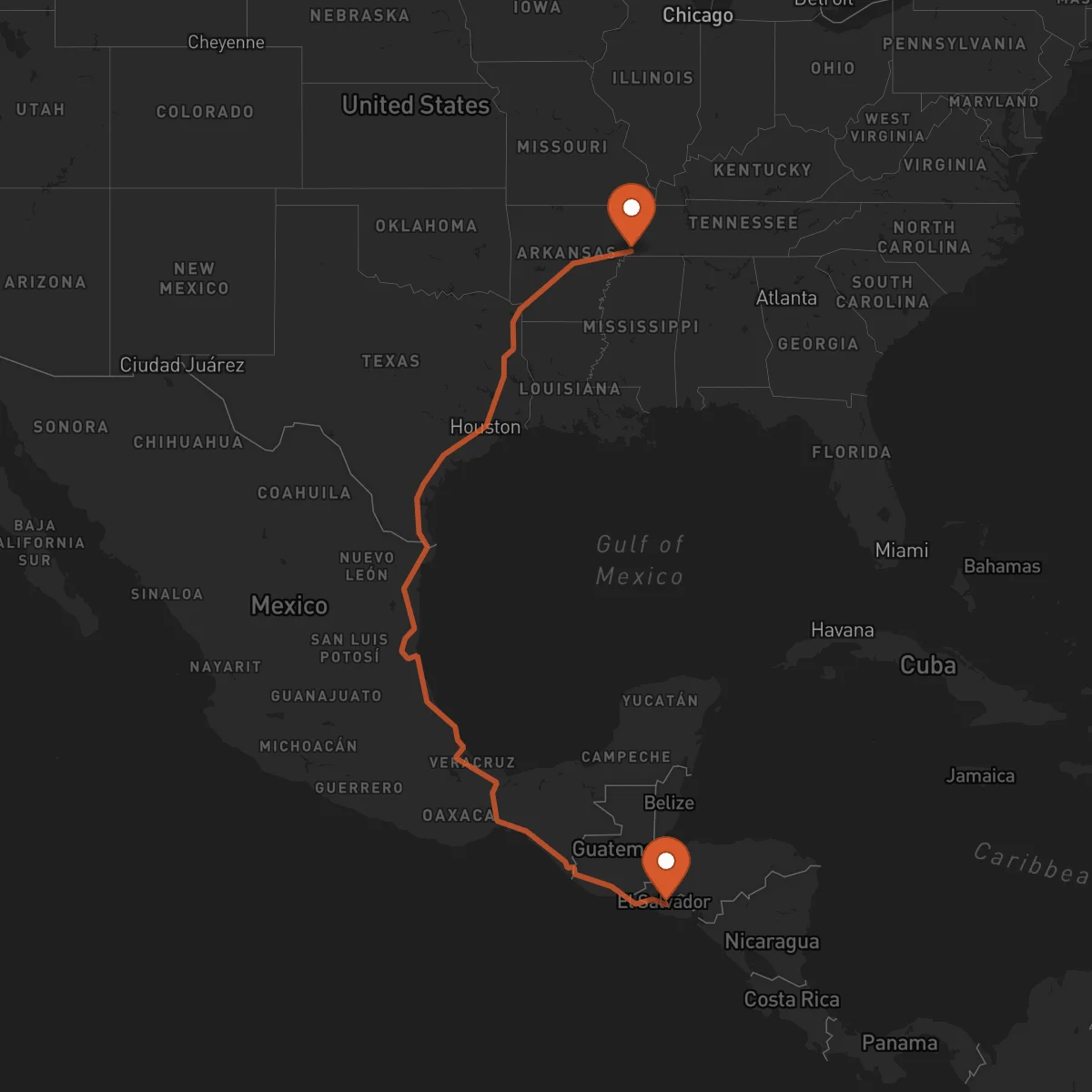 Ruta San Vicente - Memphis