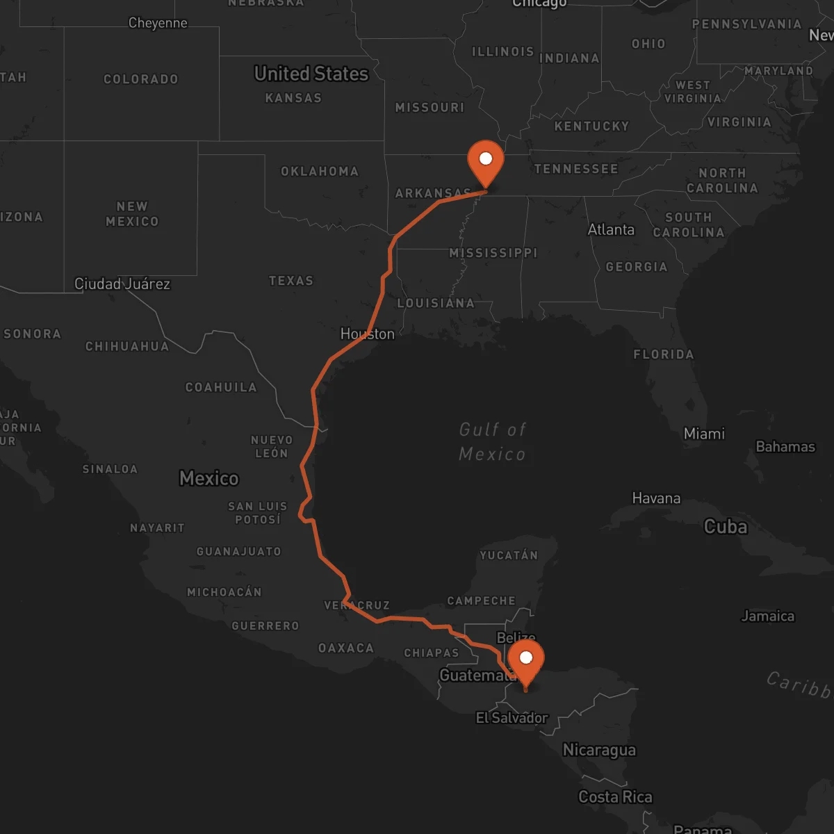 Ruta Memphis - Santa Bárbara