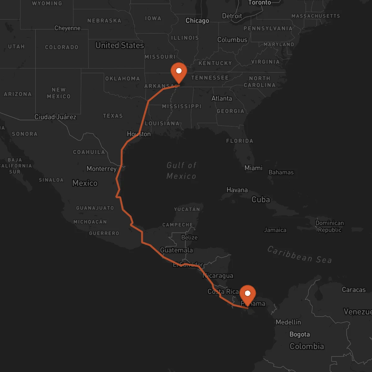 Ruta Memphis - Santiago de Veraguas