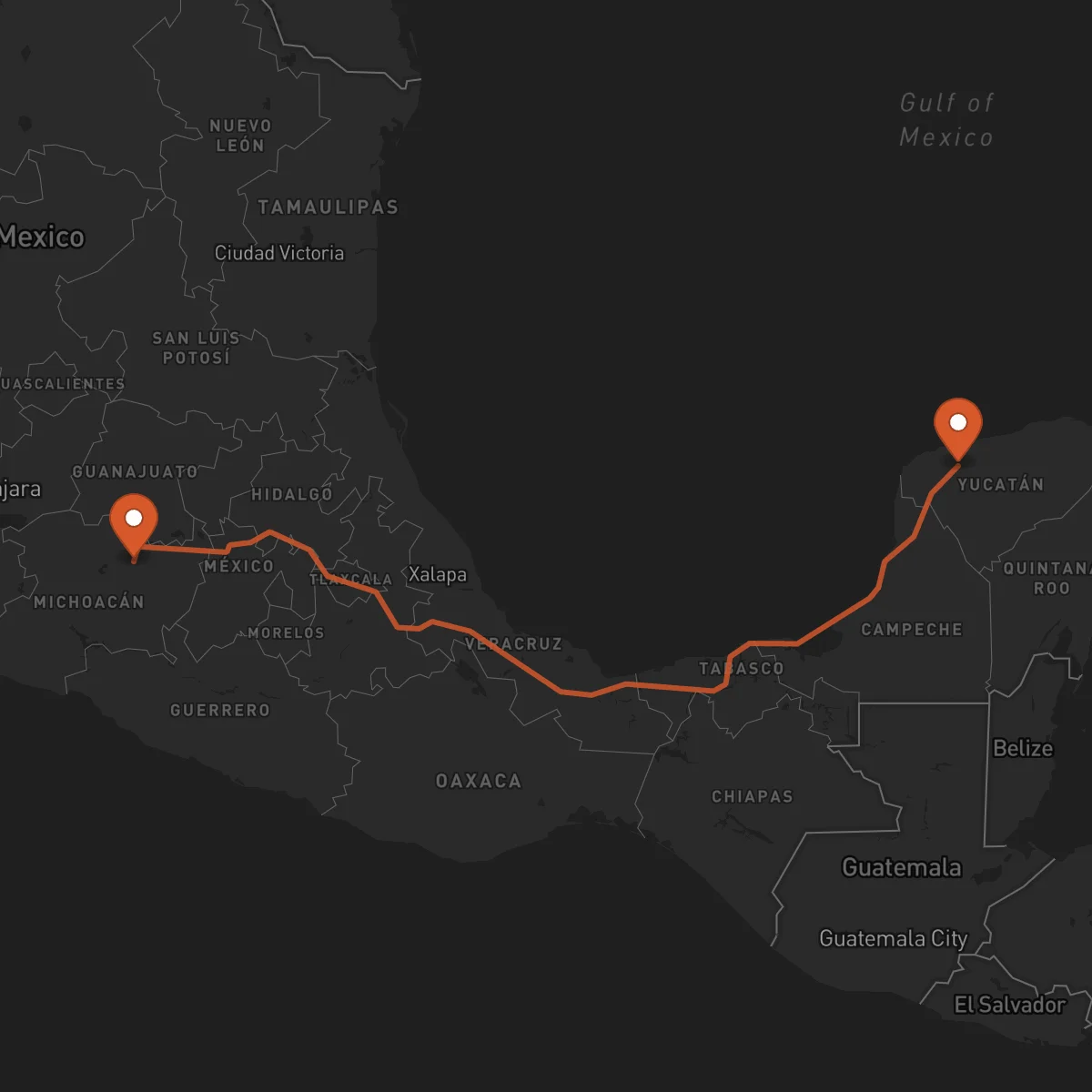 Ruta Morelia - Mérida