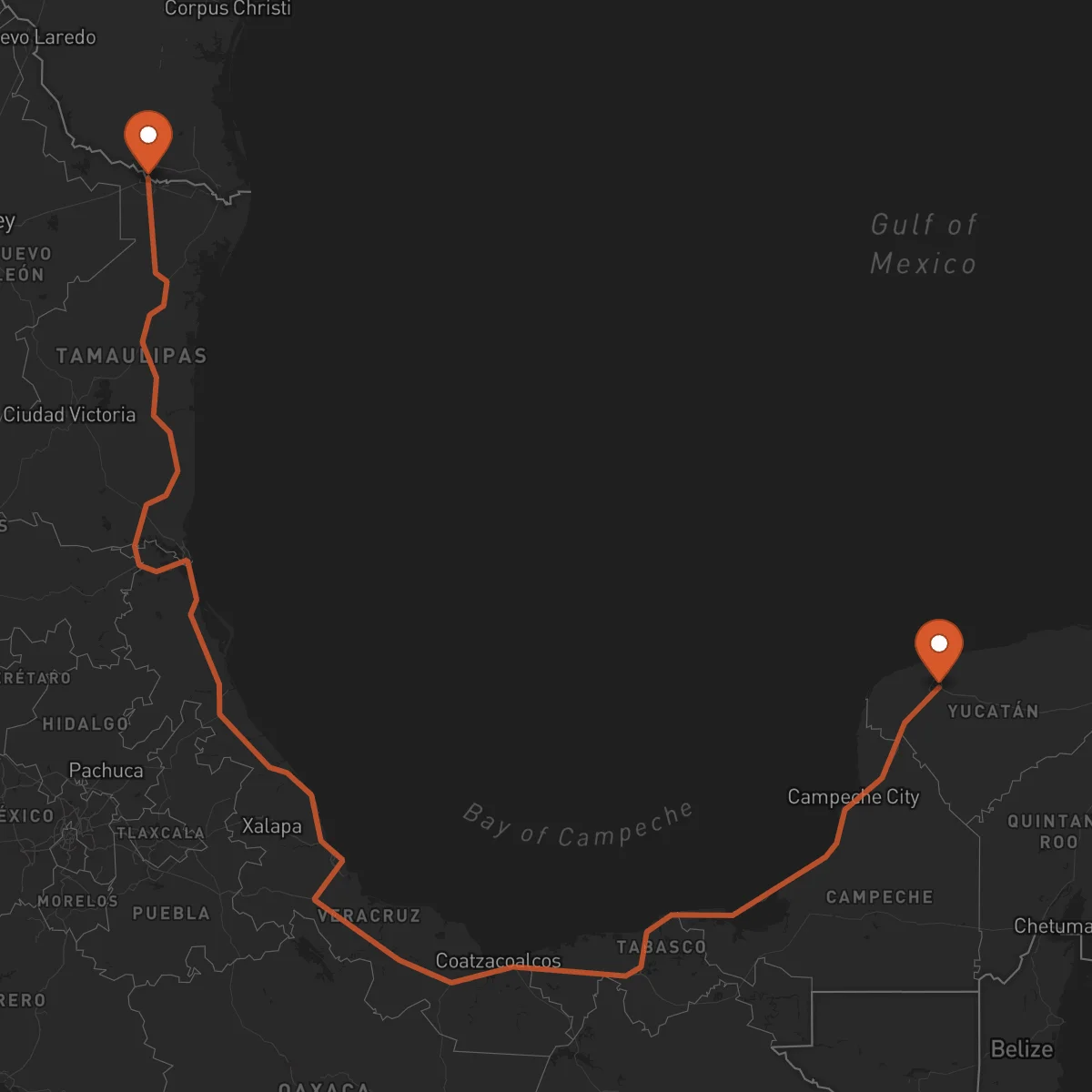 Ruta Reynosa - Mérida