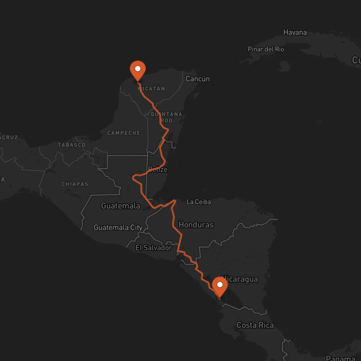 Ruta Rivas - Mérida