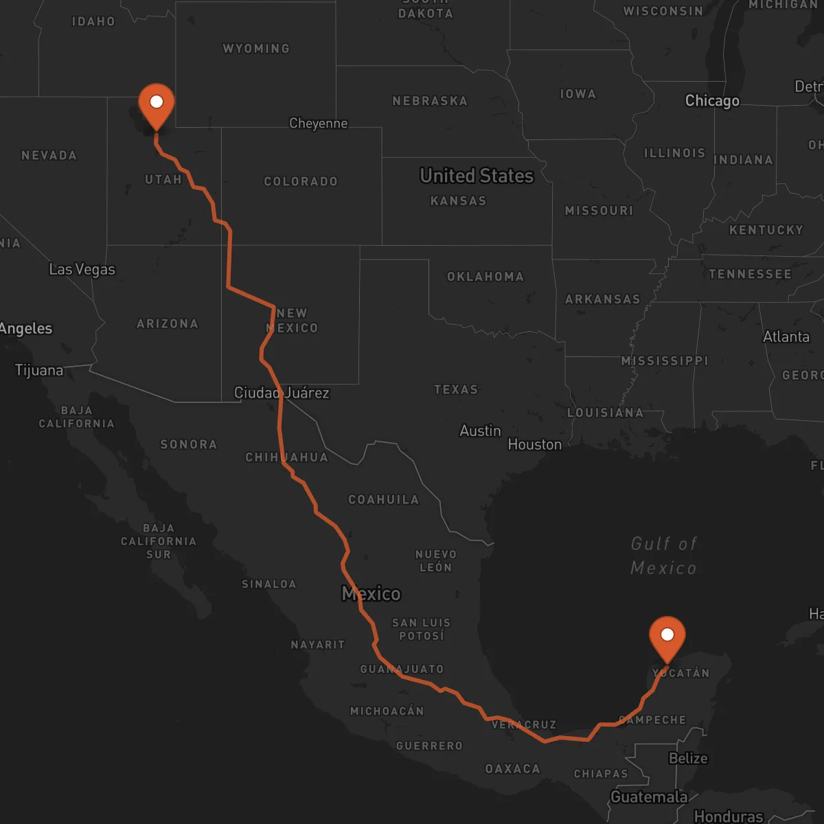 Ruta Salt Lake City - Mérida