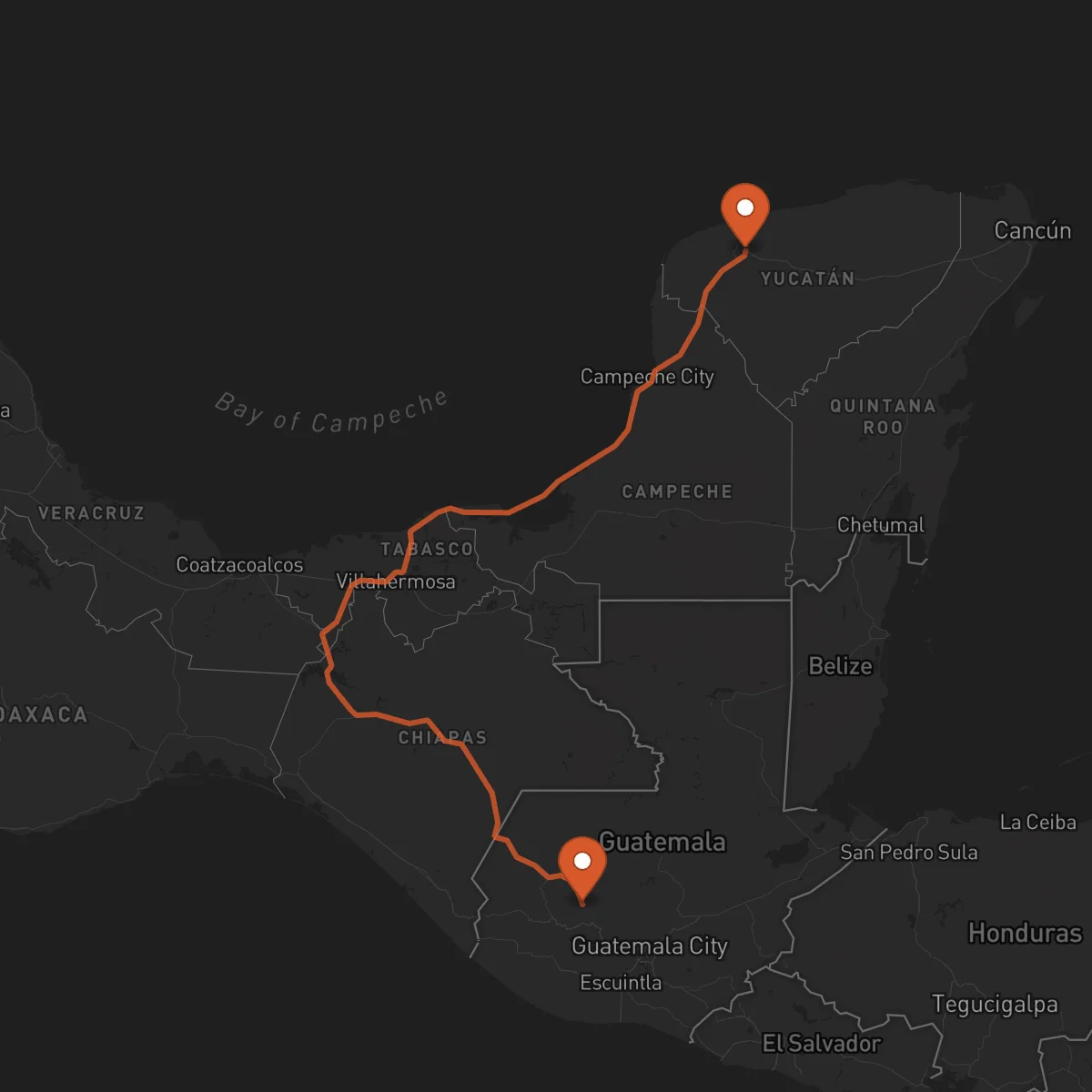 Ruta Santa Cruz del Quiché - Mérida