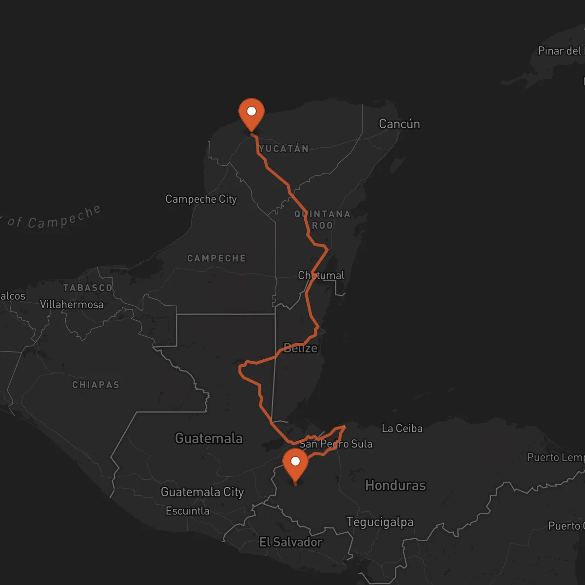 Ruta Santa Rosa de Copán - Mérida