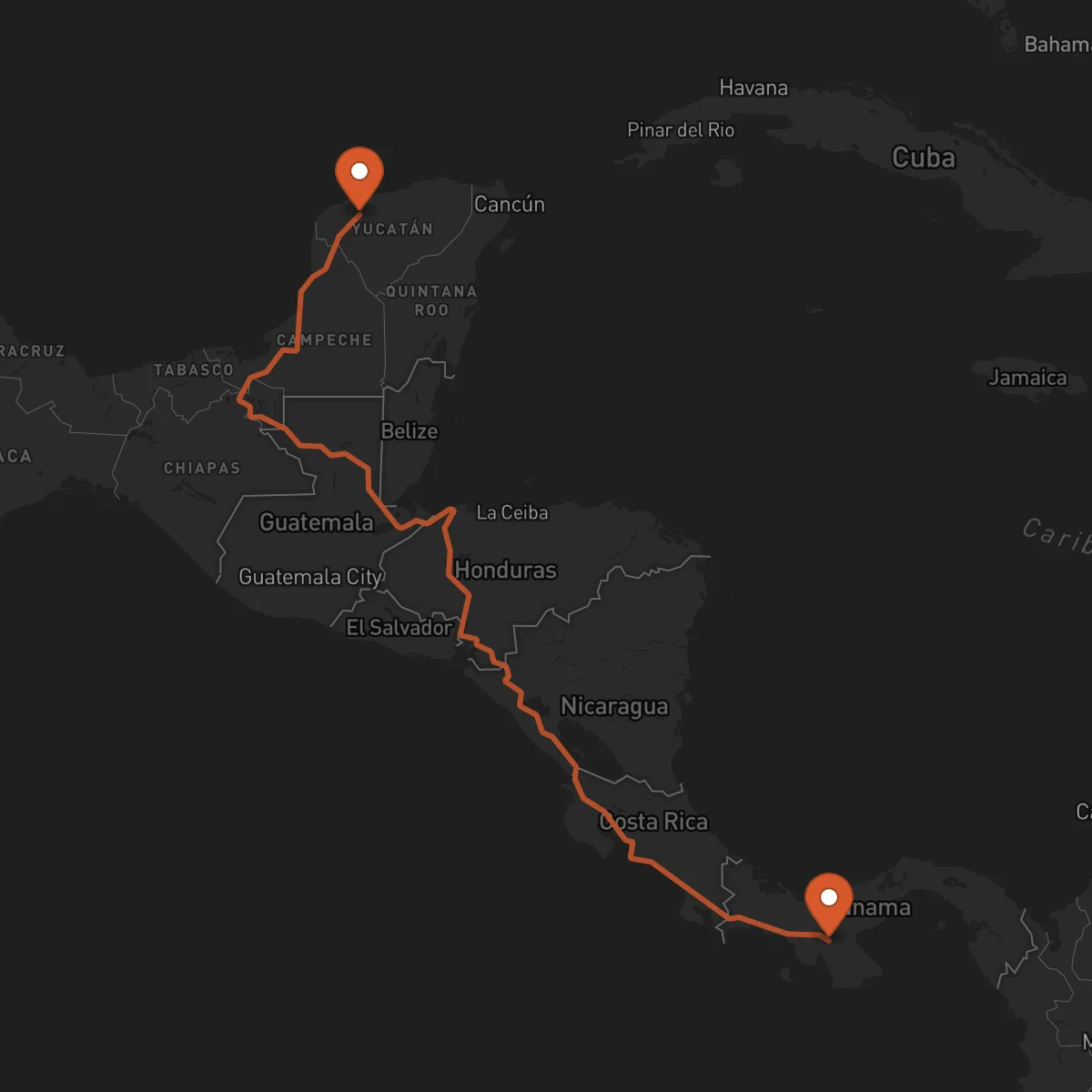 Ruta Santiago de Veraguas - Mérida