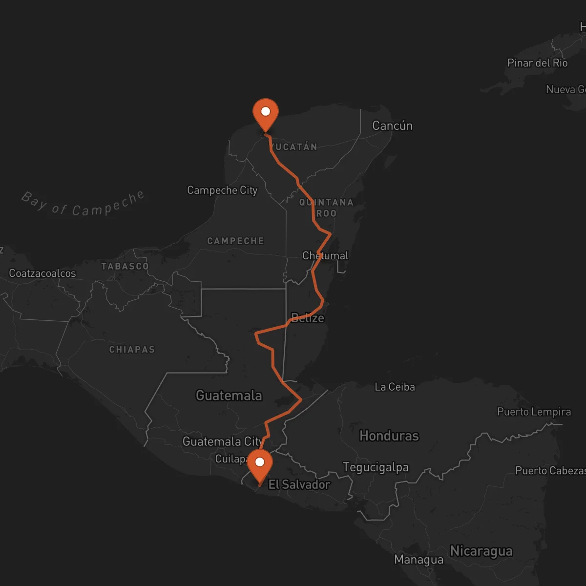 Ruta Sonsonate - Mérida