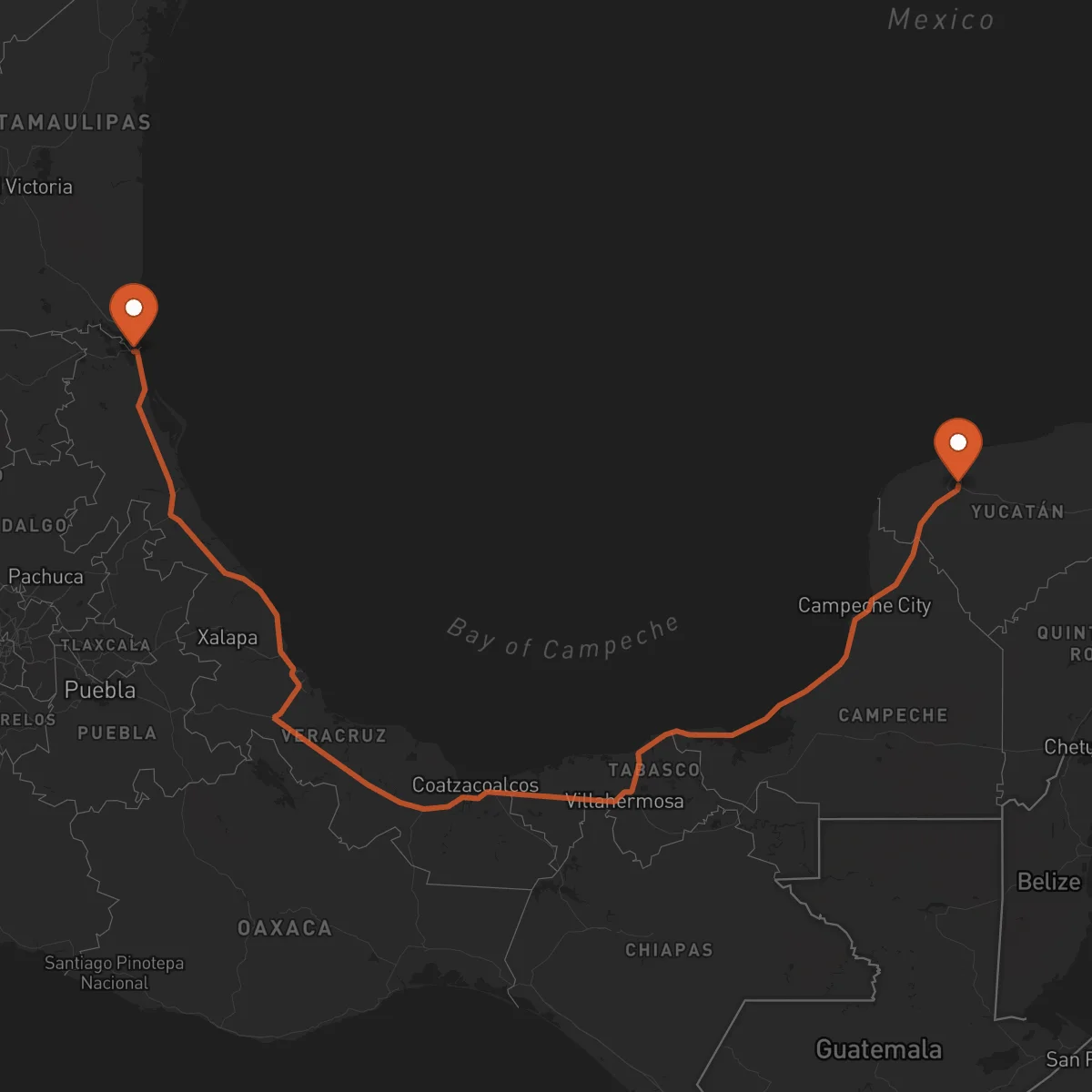 Ruta Tampico - Mérida