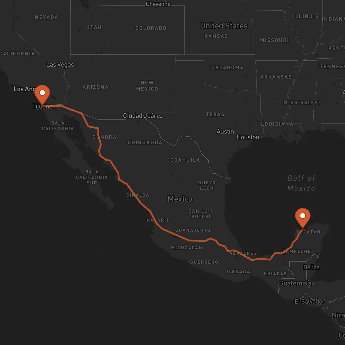 Ruta Tijuana - Mérida