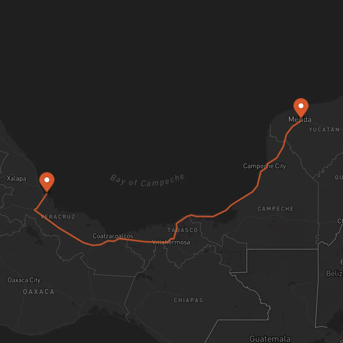 Ruta Veracruz - Mérida