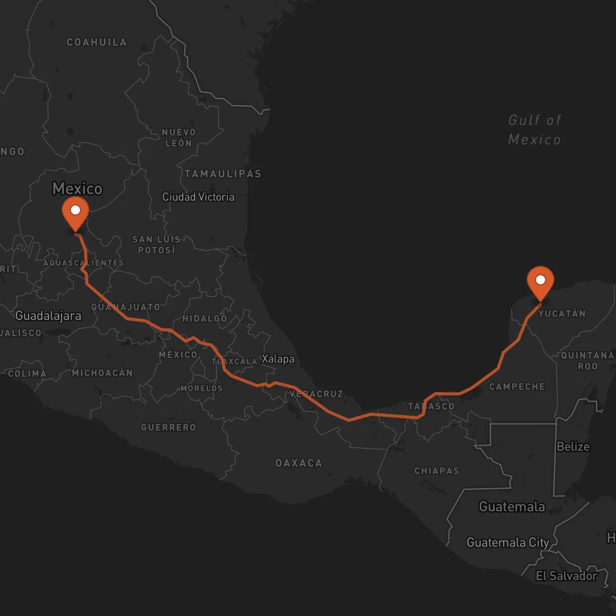 Ruta Zacatecas - Mérida
