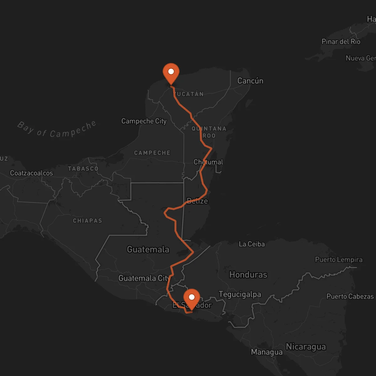 Ruta Zacatecoluca - Mérida