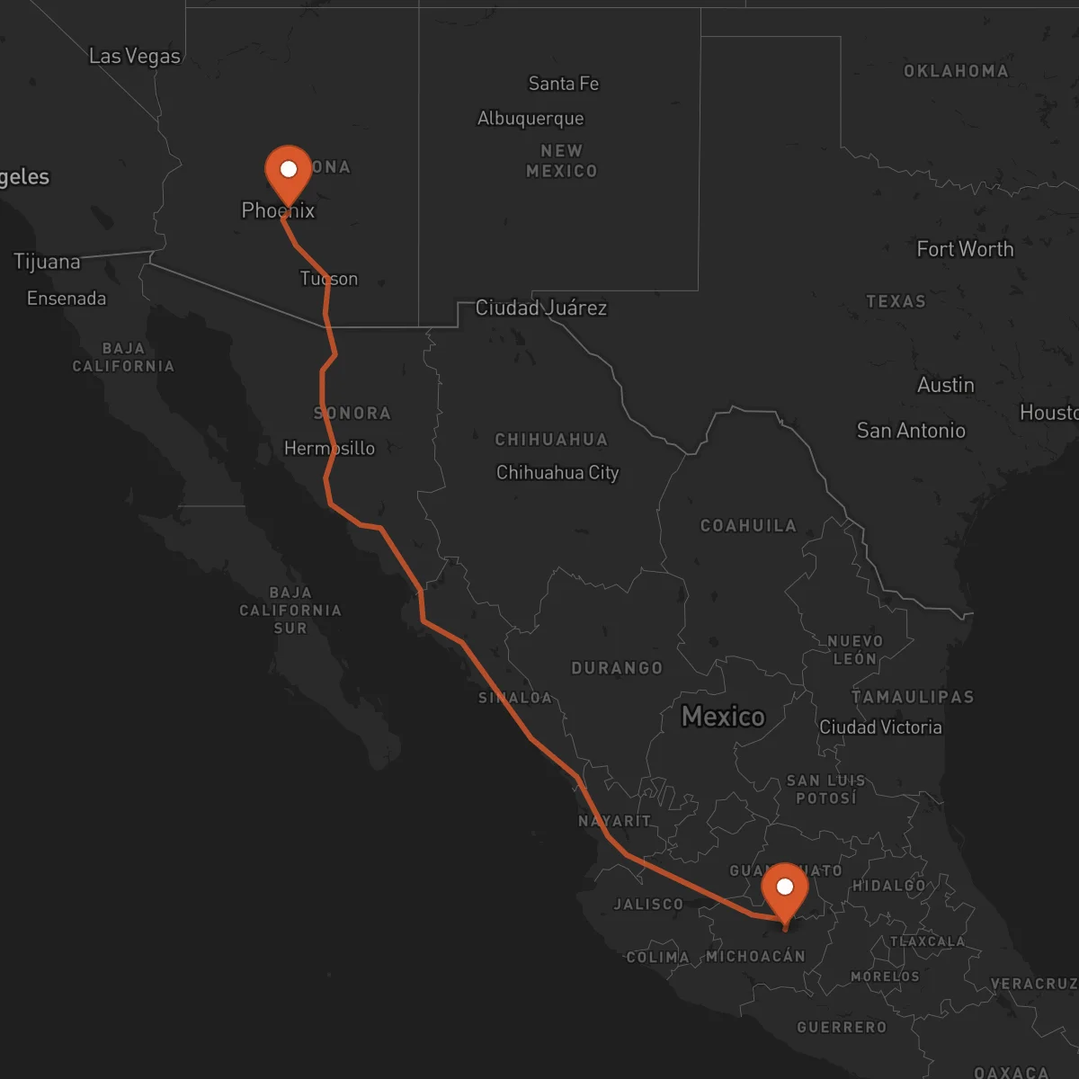 Ruta Morelia - Mesa