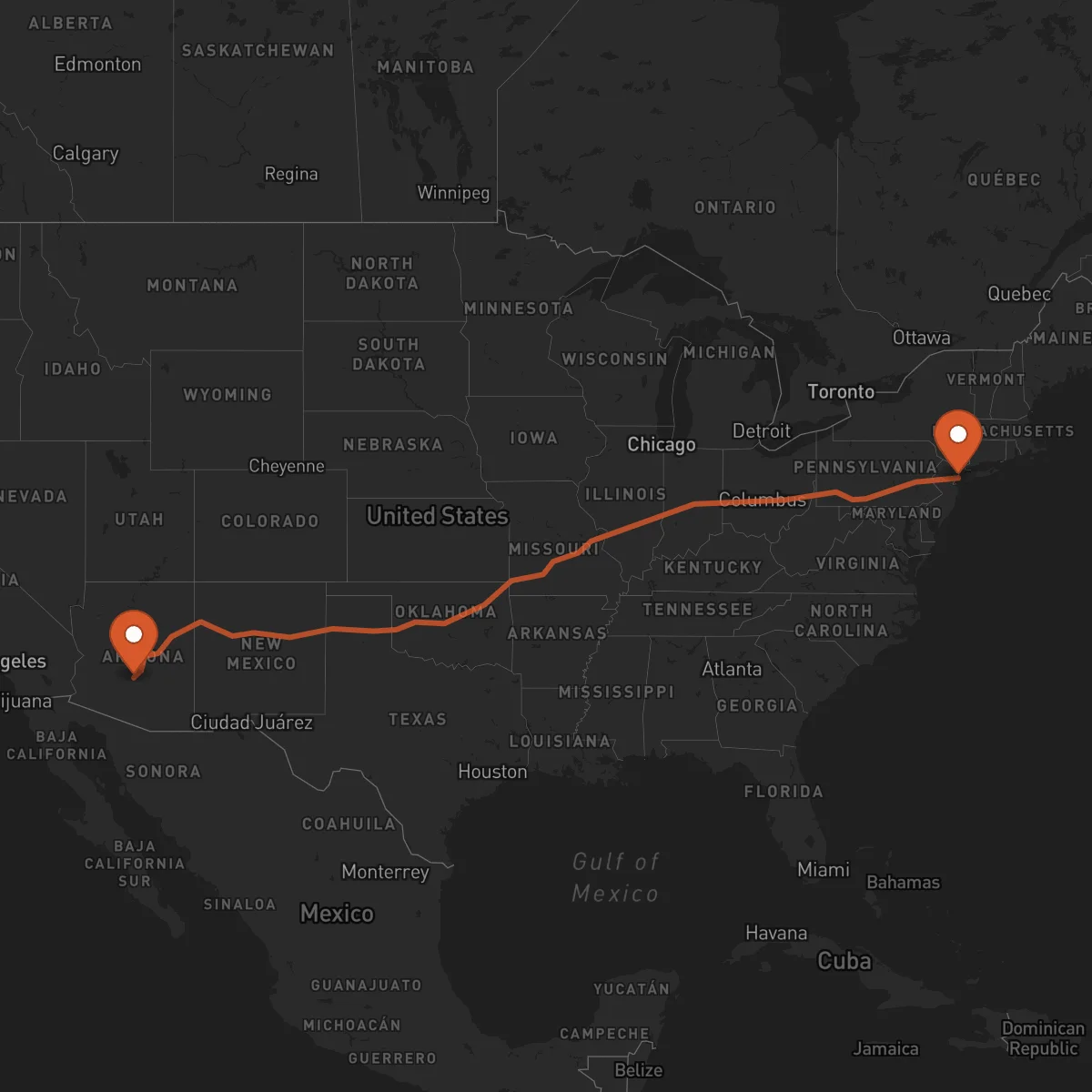 Ruta Nova York - Mesa