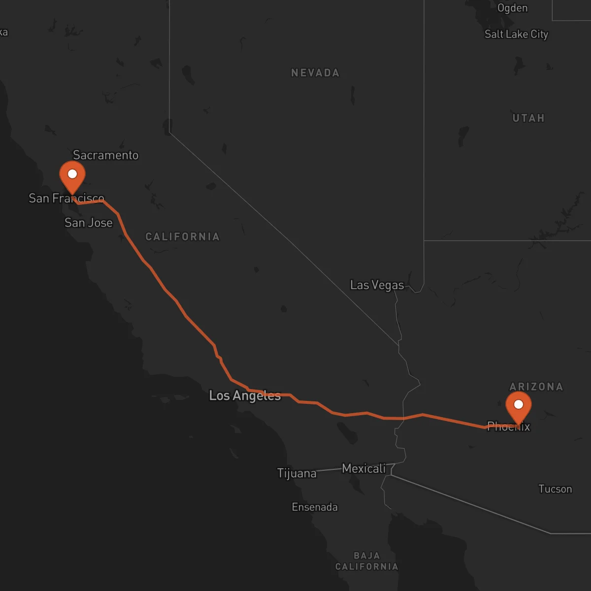 Ruta Oakland - Mesa