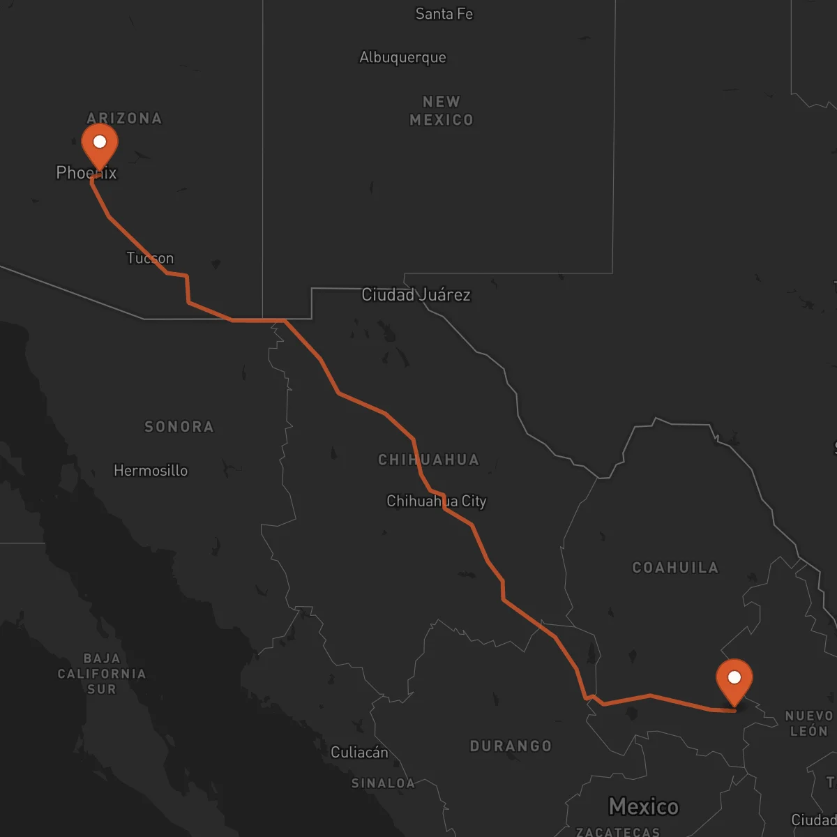 Ruta Saltillo - Mesa