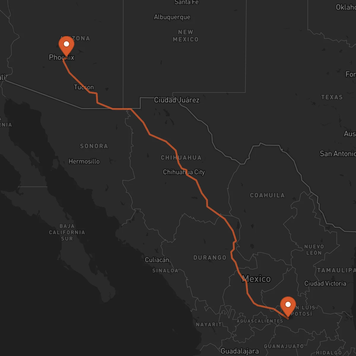 Ruta San Luis Potosí - Mesa