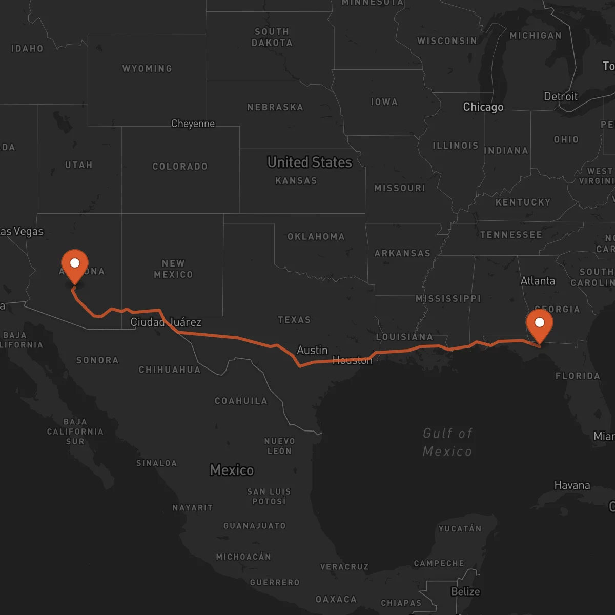 Ruta Tallahassee - Mesa