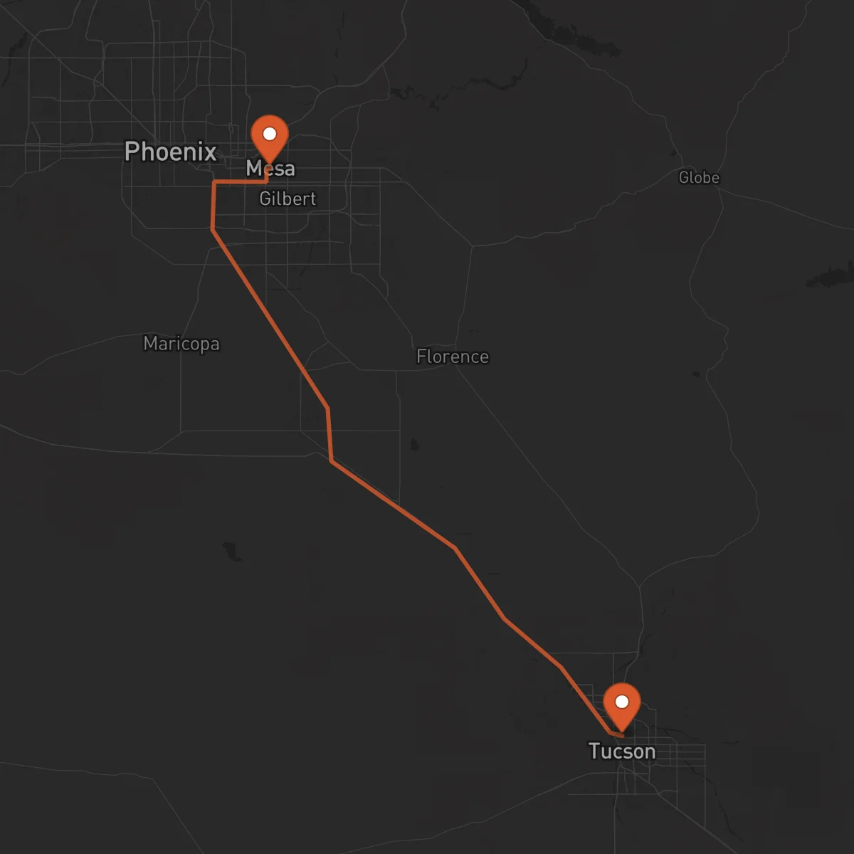 Ruta Tucson - Mesa
