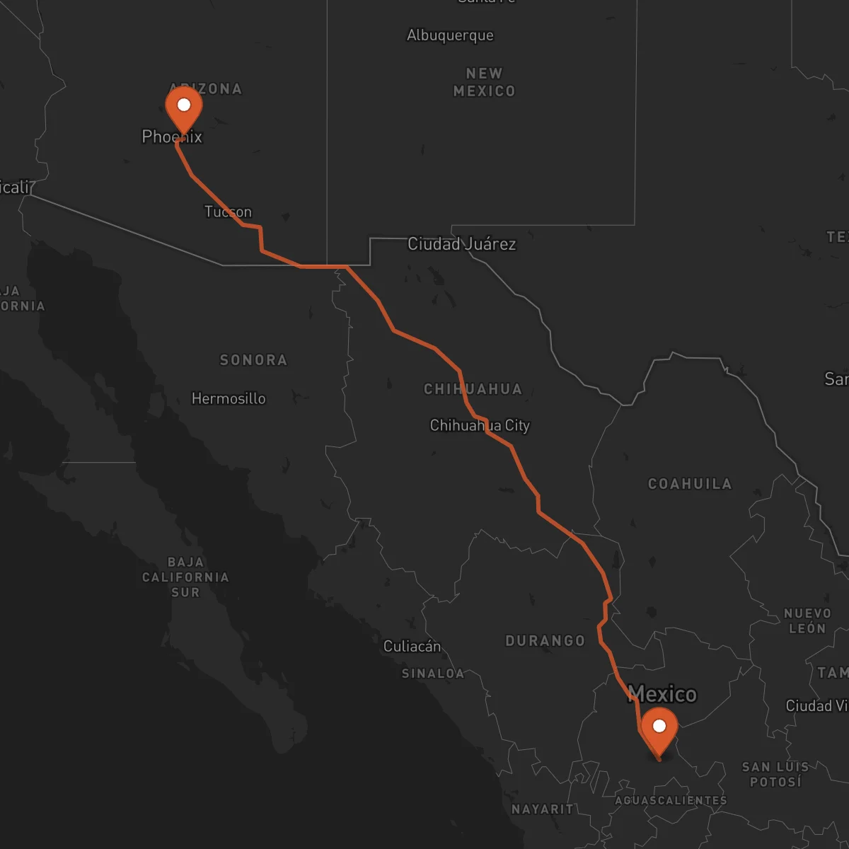 Ruta Zacatecas - Mesa