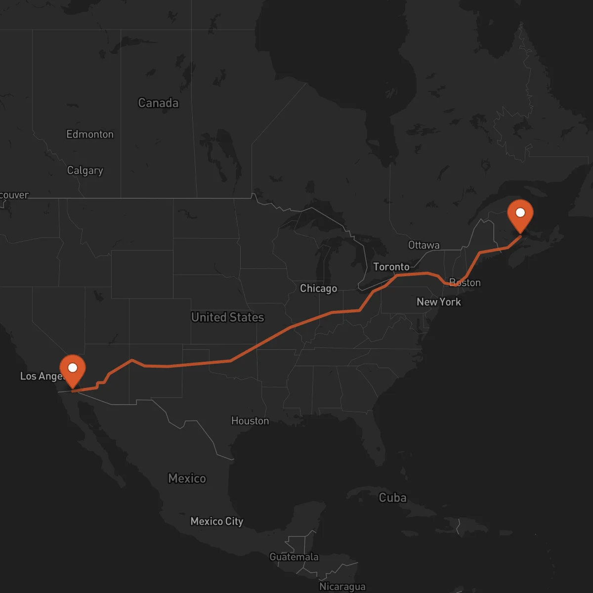 Ruta Mexicali - Moncton