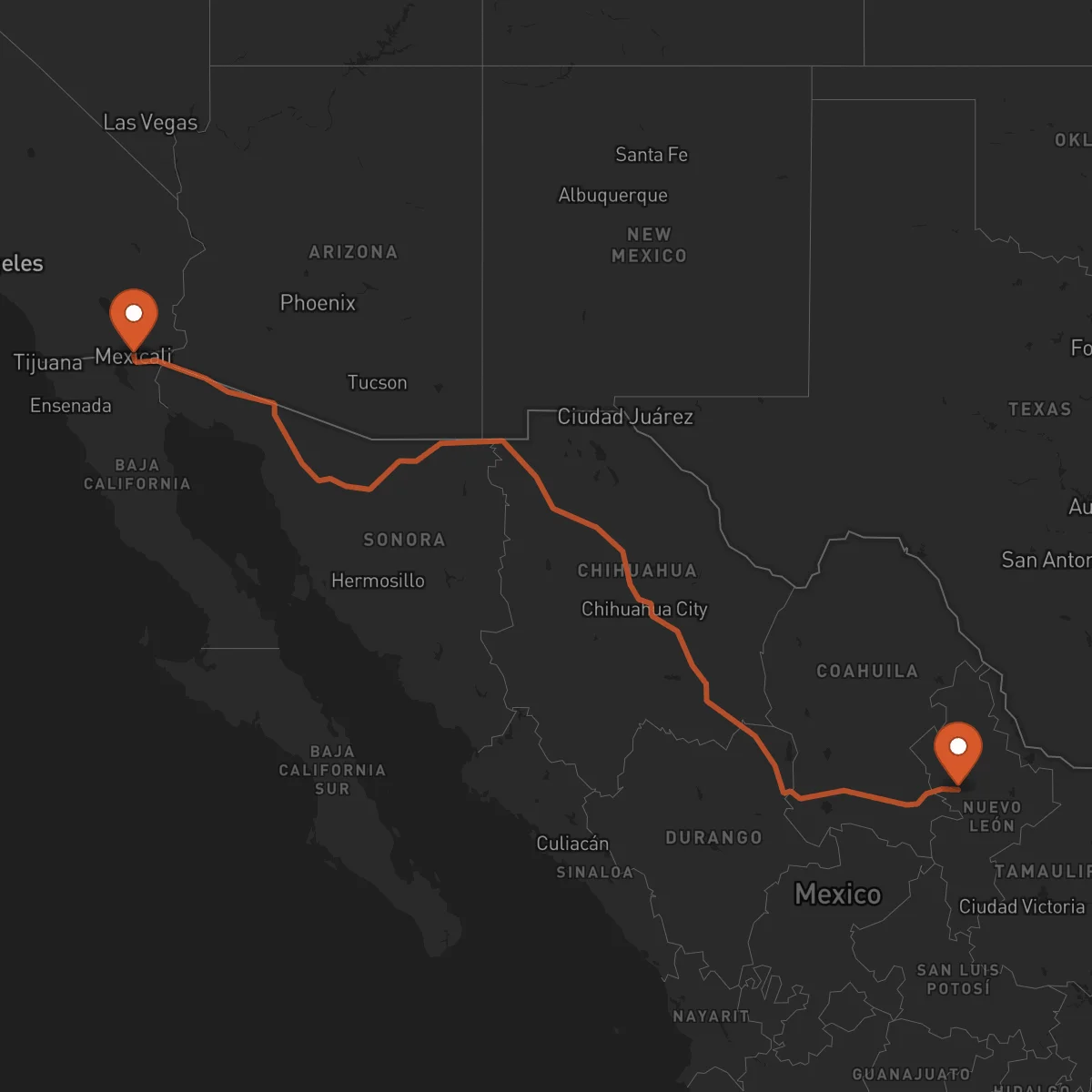 Ruta Mexicali - Monterrey