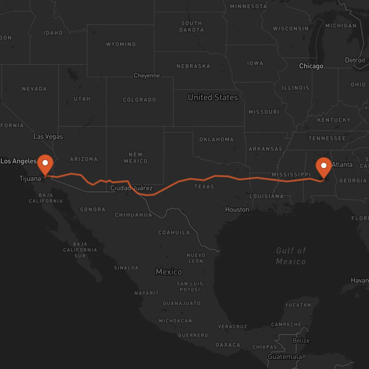 Ruta Mexicali - Montgomery