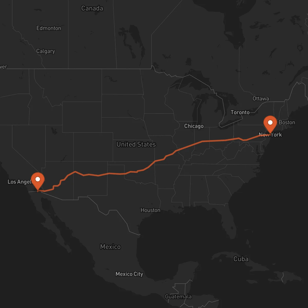 Ruta Mexicali - Nueva York