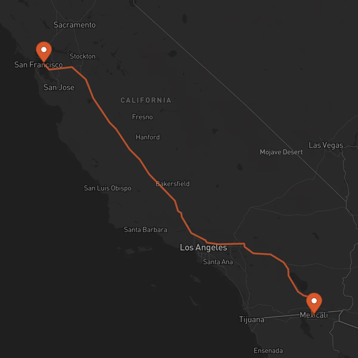 Ruta Mexicali - Oakland