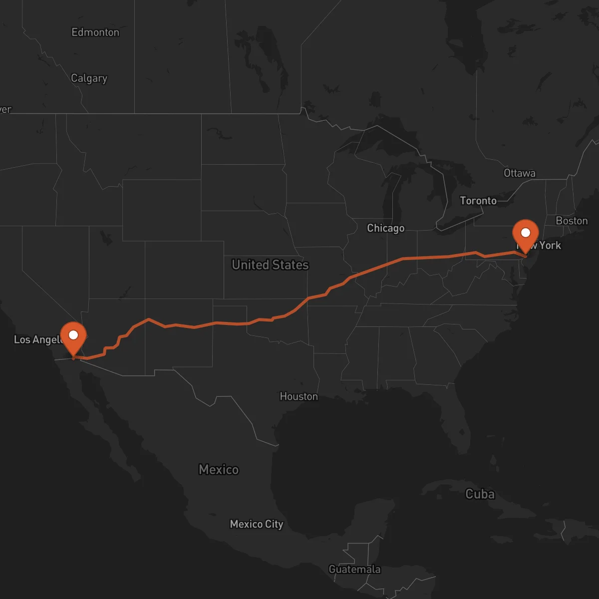 Ruta Philadelphia - Mexicali