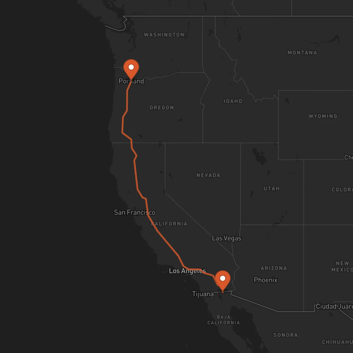 Ruta Mexicali - Portland